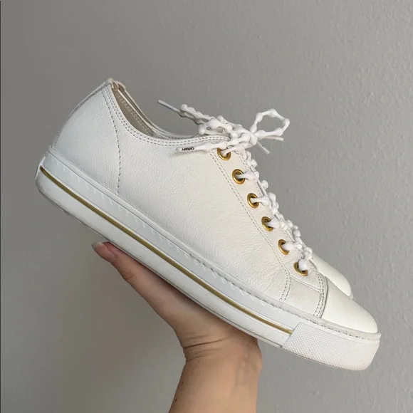 Paul Green Sophie sneakers pebbled leather patent leather toe gold-tone eyelets - Picture 2 of 10